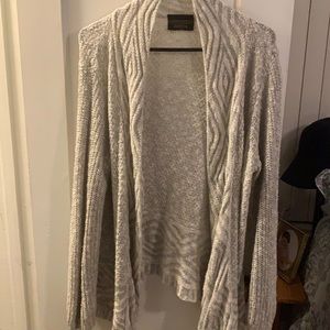 Gray & white cardigan